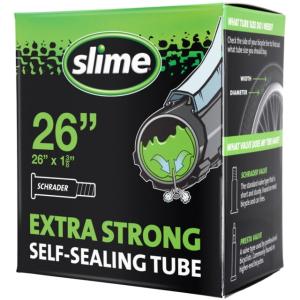 Slime Extra Strong Self-Sealing Bicycle Tubes, 26in x 1.375in, Black, 30044