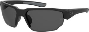 Under Armour Blitzing Sunglasses with Matte Black Frame and Grey Polarized Lens, Medium, UA0012S 003-M9
