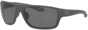Under Armour Battle Sunglasses with Matte Black Frame and Grey Polarized Lens, Medium, UA0004S 003-6C