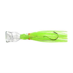 Mack's Lure Wiggle Hoochie - 4-1/2'' - Green Spat/Glow