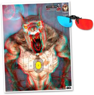 Thompson Target Werewolf 3D Paper Shooting Targets 19x25 w/3D Glasses, 10 Pack, Multi, Extra Large, 3021-10