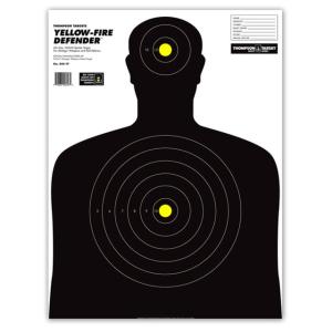 Thompson Target Yellow-Fire Life Size Silhouette Paper Shooting Targets 19x25, 20 Pack, White, Extra Large, 0448-20