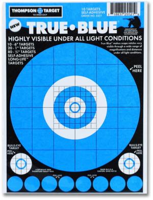 Thompson Target True Blue 6.5x9 Adhesive Peel & Stick Targets, 25 Pack, Blue, Extra Small, 5521-25