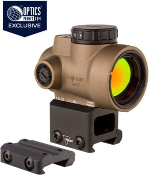 Trijicon OPMOD MRO 1x25mm Red Dot Sight, 2 MOA Red Dot Reticle, w/Trijicon MRO Low and 1/3 Co-Witness Mounts, Angled Glass, Coyote Brown, 2200093