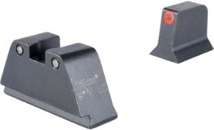 Trijicon Suppressor/Optic Height Sight Set with Orange Front/Black Rear and Green Lamps for Glock 17, 17L, 19, 22 - 28, 31 - 35, 37 - 39, 45, Black, 601134