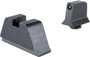 Trijicon Suppressor/Optic Height Sight Set with Black Front/Metal Rear and Green Lamps for Glock 17, 17L, 19, 22 - 28, 31 - 35, 37 - 39, 45, Black, 601137