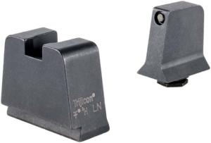 Trijicon Suppressor/Optic Height Sight Set, Black Front/Metal Rear & Green Front Lamp, Glock 42, 43, 43x, 43e, 48, Black, 601145