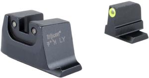 Trijicon Suppressor/Optic Height Sight Set with Yellow Front/Black Rear & Green Tritium - for M&P C.O.R.E, M&P M2.0 Optics Ready, Black, 601149