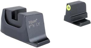 Trijicon Suppressor/Optic Height Sight Set with Yellow Front/Metal Rear & Green Front Lamp - for M&P C.O.R.E, M&P M2.0 Optics Ready, Black, 601152