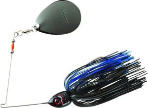 Booyah Moon Talker Spinnerbait Mustad Fishing Hook, 5/0, 3/4oz, 1 Piece, Black/Blue, BYMT34602