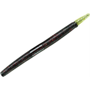 Yum 5" Dinger Soft Plastic Fishing Worm Black Neon Silver Pack of 8, YDG572