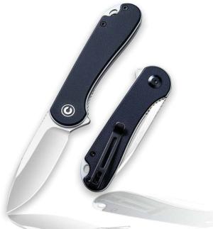 CIVIVI KNIFE ELEMENTUM 2.96” BLACK G10/SATIN D2 CLAM PACK