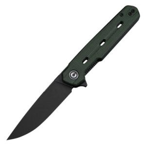 Navo Folding Knife Green 3.25in Plain Black Stonewash Drop Point C25015A-2