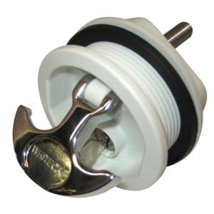 Whitecap T-Handle Latch - Chrome Plated Zamac/White Nylon - Locking - Freshwater Use Only, S-226WC