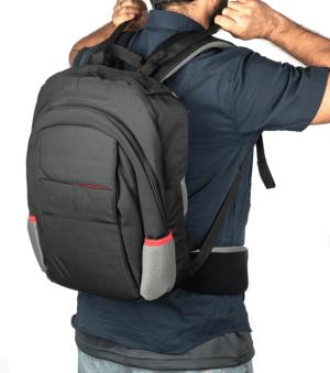 FAB Defense Masada Bulletproof Backpack Full Body Armor/Bulletproof Vest, Level IIIA, Black/Grey/Red, Masada-Val