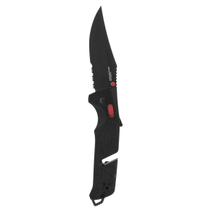 SOG Trident AT Partially Serrated Clip Point Folding Knife, Red/Black - 11-12-02-41