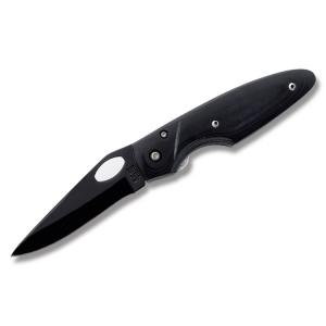 Bear & Sons Slideliner with Polished Black G-10 Handle and High Carbon 400 Stainless Steel 3.125" Drop Point Plain Edge Blade Model G10