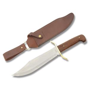Bear Cocobolo Gold Rush Bowie with Cocobolo Wood Handle and High Carbon Stainless Steel 9.50" Bowie Plain Edge Blade  Leather Belt Sheath Model CB00
