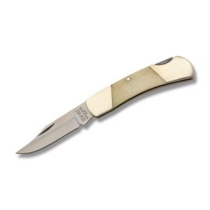 Bear & Son Lockback 3" with White Smooth Bone Handle with 440 High Carbon Stainless Steel Blade Model WSB26