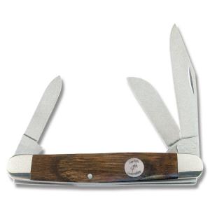 Bear & Son Heritage Walnut Series Stockman 3.25" with Genuine Walnut Handle and 1095 Carbon Steel Plain Edge Blades Model C218