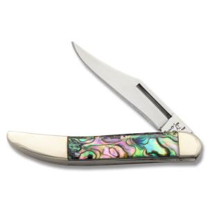 Bear & Son Abalone Toothpick 3" with Abalone Handle and High Carbon 440 Stainless Steel Plain Edge Blades Model AB193