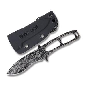 Bear & Son Bear OPS Fixed Blade Neck Knife with Damascus Steel Handle and 2.75” Drop Point Plain Edge Blade Model CC-400-LD