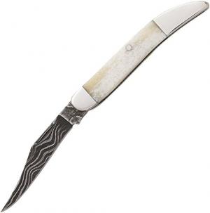 Bear & Son WSB193D-1.2 Cutlery 3" Smooth Bone Little Toothpick Damascus Knife, White