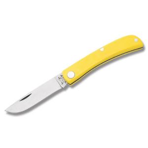 Bear & Son Small Farmhand 3.625" with Yellow Synthetic Handle and 1095 Carbon Steel Plain Edge Blade Model C337