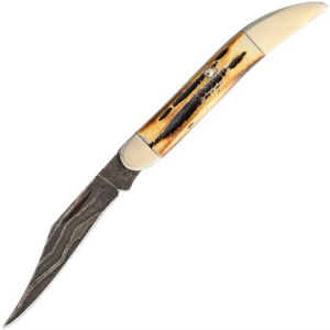 Bear & Son Cutlery 5193D12 3 Inch Genuine India Folding Knife with Natural Textured Stag Bone Handle