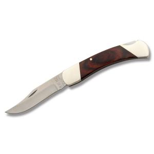 Bear Oak Professional Lockback 5" with Solid Oak Handle and High Carbon Stainless Steel Plain Edge Blades Model S297R