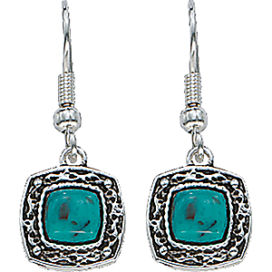 Montana Silversmiths Antique-Silver and Turquoise Earrings