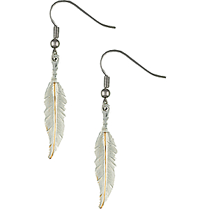 Montana Silversmiths Two-Tone Feather Dangle Earrings - gold