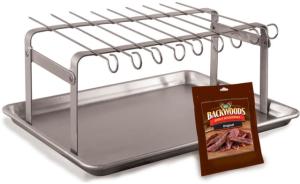 LEM Products Jerky Hanger With 9 Skewers and Seasoning, Stainless, 735