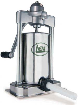 LEM Products Mighty Bite 5lb Vertical Sausage Stuffer w/ New Gear Box, Stainless Steel, 1606