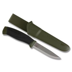 Morakniv Companion Fixed Blade Knife, Rubber Handle - MG Green