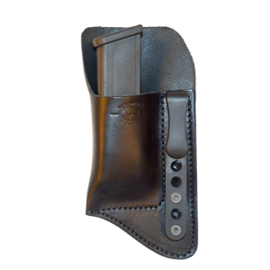 Comp-Tac Minotaur Concealment Magazine Pouch Inside the Waistband with Black Belt Clip 1-1/2" Small Single Stack 9mm, 40 S&W, 45 ACP, 1911, Ruger LC9 SKU - 283747