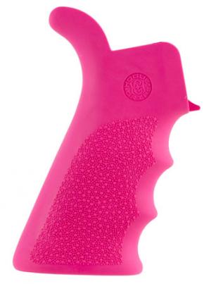 Hogue 15027 AR-15 Rubber Grip Beavertail w/Finger Grooves Matte Pink
