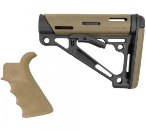 Hogue AR-15/M-16 Kit - Finger Groove Beavertail Grip and OverMolded Collapsible Buttstock FDE