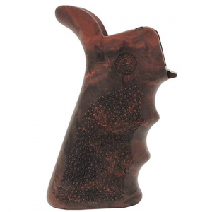 Hogue 15421 AR-15 Rubber Grip Beavertail with Finger Grooves, Red Lava
