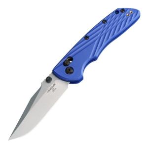 Hogue Deka Folding Knife, 3.25in, Tumbled Finish, CPM, Clip Point, Blue Handle, Polyamide Nylon 12 Handle, 24373