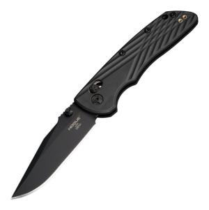 Hogue Deka Folding Knife, 3.25in, Black Finish, CPM, Clip Point, Black Handle, Polyamide Nylon 12 Handle, 24376