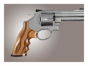 Hogue Fancy Hardwood Conversion Grips with Accent Stripe, Finger Grooves and Contrasting Butt Cap S&W N-Frame Round to Square Butt - 119819