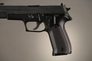 Hogue SIG Sauer P228 - P229 Grip Checkered Aluminum - Brushed Gloss Black Anodized 28176