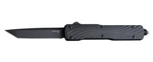 HOGUE Counterstrike Out the Front Automatic 3.35" Tanto Blade 20CV - Black Finish - Black Aluminum Case - G10 Cover - Solid Black