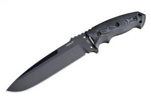 Hogue EX-F01 7in Fixed Drop Point Blade A-2 Black Kote G-10 Scales - G-Mascus Black 35159