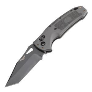 Hogue Sig K320 Tactical Folding Knife, 3.5in, Black Finish, CPM-S30V, Tanto, Gray Handle, Polyamide Nylon 12 Handle, 36362