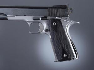 Hogue Handgun Grip, Ebony Ambi-Cut Checkered - Govt. Model 45229