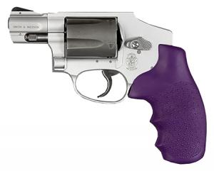 Hogue 60006 S&W J Frame Round Butt Grip w/Finger Grooves Purple Rubber