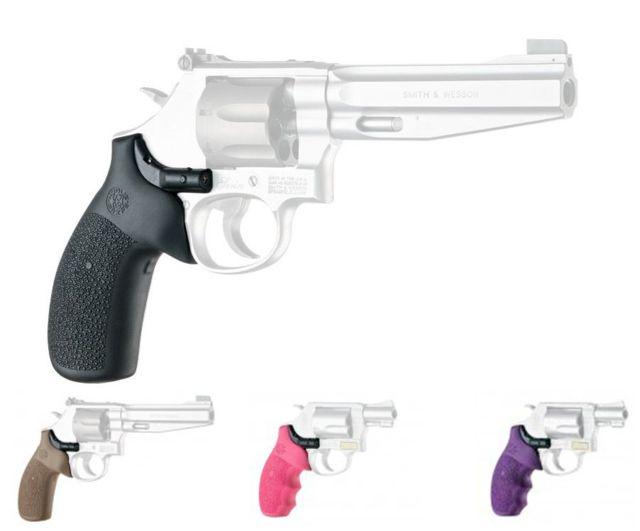 Hogue Laser Enhanced Grip, Smith and Wesson J Frame Round Butt Rubber Monogrip, Purple, 60086
