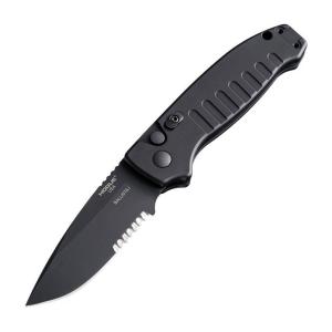 Hogue Ballista Drop Point Automatic Knife Matte Black (3.5" Black Serr) 64139
